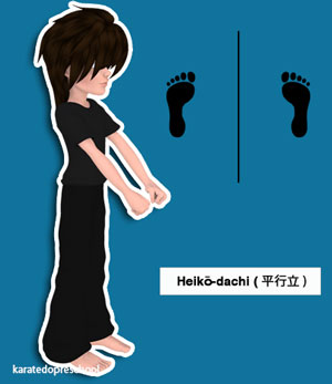Heikō-dachi (平行立, parallel stance)
