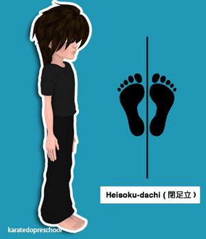 Heisoku-dachi (閉足立, Feet together stance)